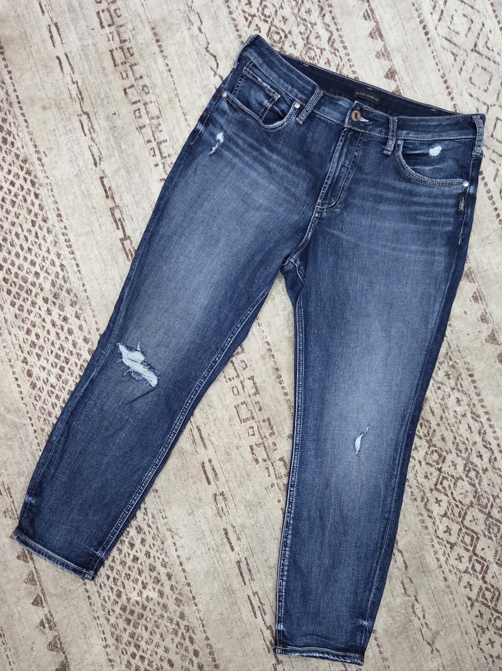 Silver Jeans Dark Blue Denim Avery Skinny Crop W34/L26 Great Condition